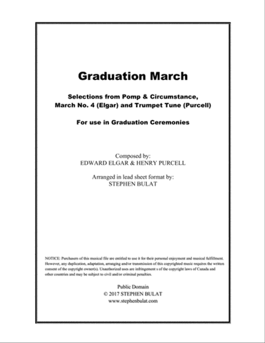 Graduation March: Pomp & Circumstance, March No. 4 and Trumpet Tune for Graduation Ceremonies - Lea