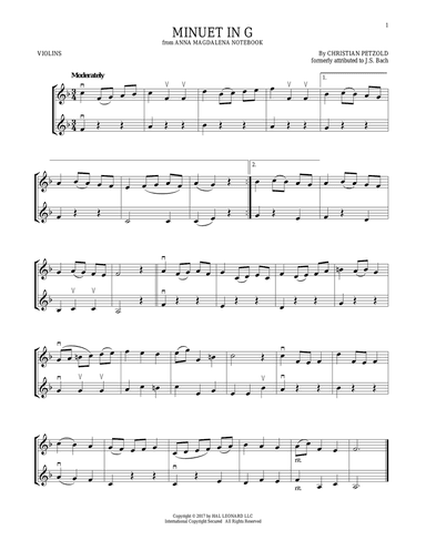 Minuet In G Major, BWV Anh. 114