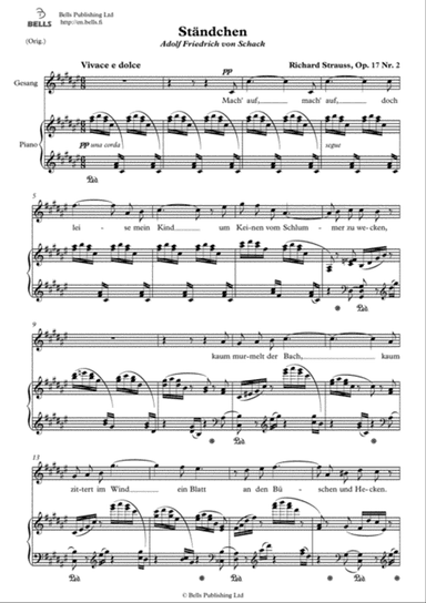 Standchen, Op. 17 No. 2 (Original key. F-sharp Major)