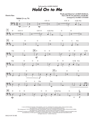 Hold On To Me (arr. Audrey Snyder) - Bass