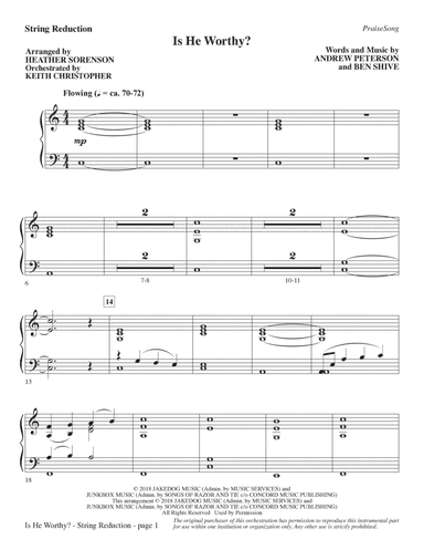 Is He Worthy? (Chamber Orchestra) (arr. Heather Sorenson) - Keyboard String Reduction