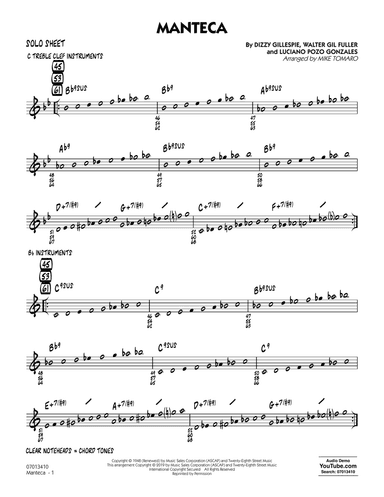Manteca (arr. Mike Tomaro) - Solo Sheet