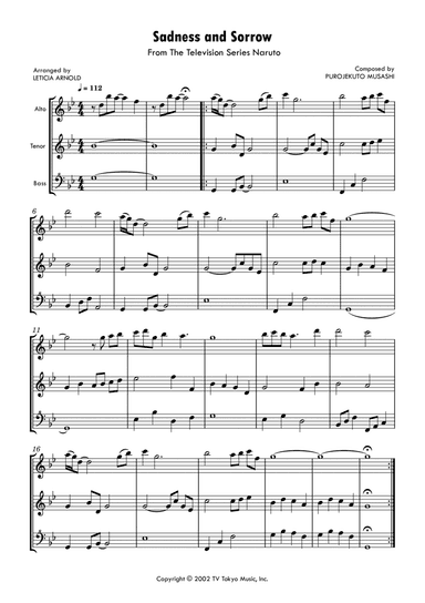 Sadness And Sorrow - Score Only