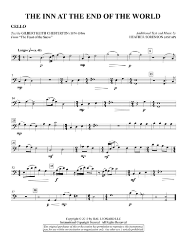 The Inn at the End of the World (arr. Heather Sorenson) - Cello