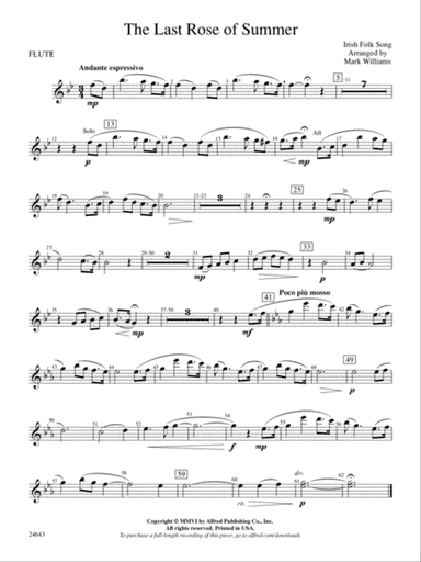 The Last Rose of Summer: Flute