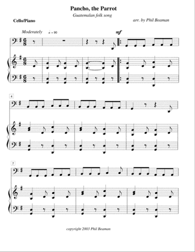 Pancho, the Parrot-cello and piano
