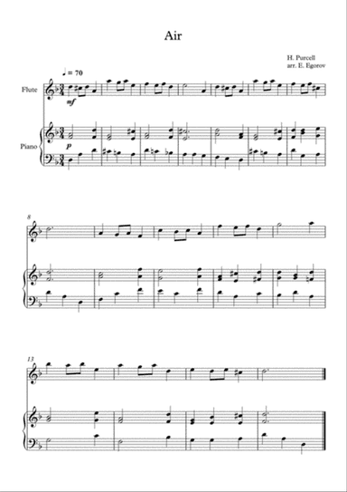 Air, Henry Purcell, For Flute & Piano