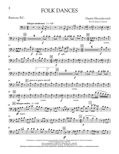 Folk Dances (arr. James Curnow) - Baritone B.C.
