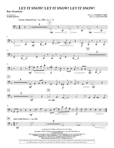 Let It Snow! Let It Snow! Let It Snow! (arr. Mark Hayes) - Bass Trombone