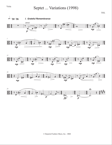 Septet, opus 77 ... Variations on a Shaker Tune (1998) viola part
