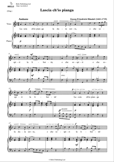 Lascia ch'io pianga (2) (Original key. F Major)