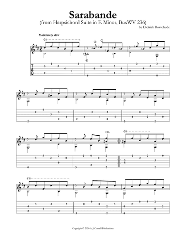 Sarabande (from Harpsichord Suite in E Minor, BuxWV 236)