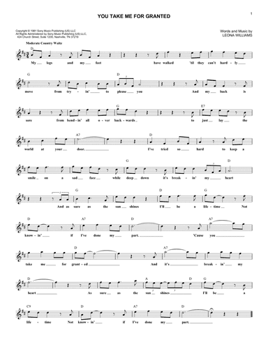 You Take Me For Granted