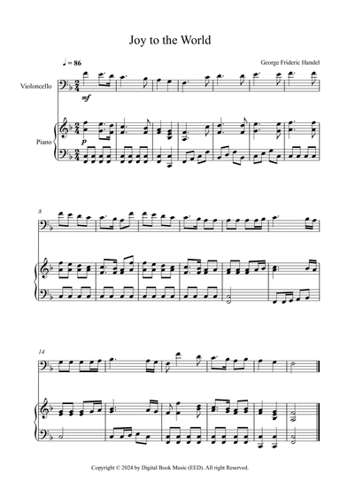 Joy to the World, George Frideric Handel (Cello + Piano)