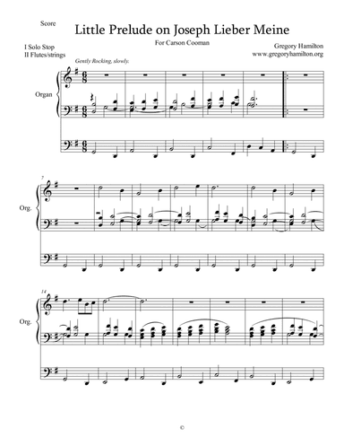 Little Prelude on Joseph Lieber, Joseph Meine - for Carson Cooman