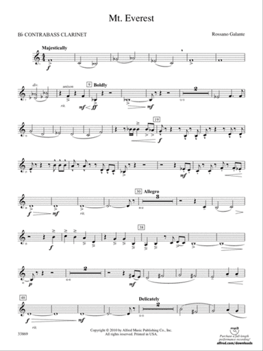 Mt. Everest: (wp) B-flat Contrabass Clarinet