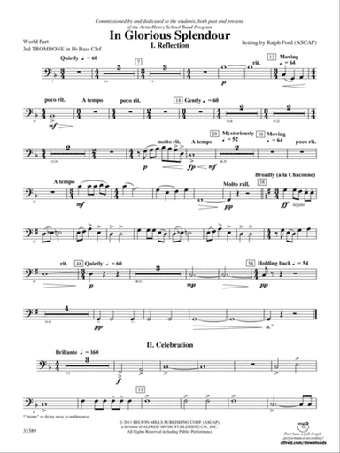 In Glorious Splendour: (wp) 3rd B-flat Trombone B.C.