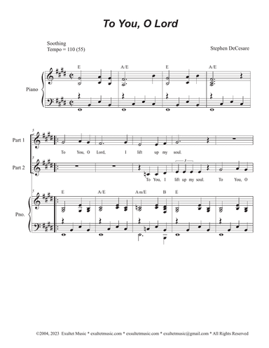 To You, O Lord (2-part choir)