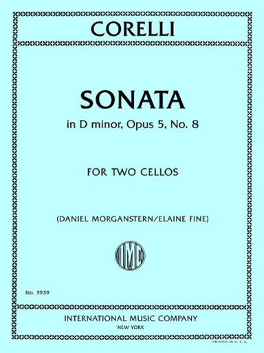 Sonata in D minor, Opus 5, No. 8, for Two Cellos