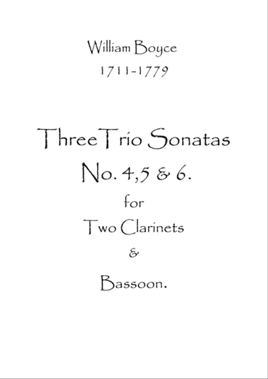 Three Trio Sonatas No.4,5 & 6