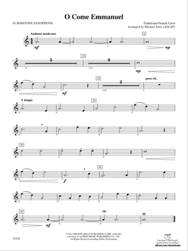 O Come Emmanuel: E-flat Baritone Saxophone