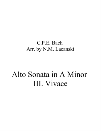 Alto Sonata in A Minor III. Vivace