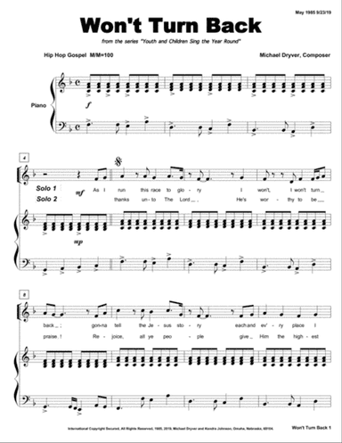 Won't Turn Back! (SAB Youth Choir)