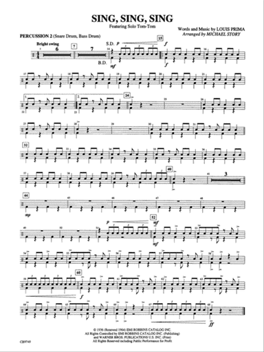 Sing, Sing, Sing (featuring Solo Tom-Tom): 2nd Percussion