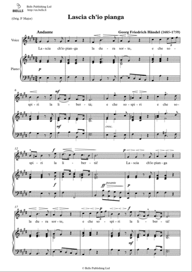 Lascia ch'io pianga (2) (E Major)