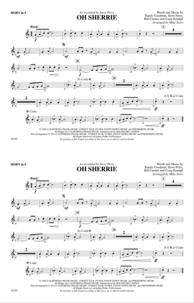 Oh Sherrie: 1st F Horn