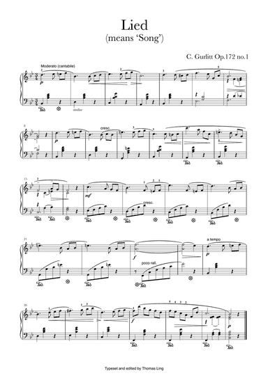 Lied. (Song or Chanson) no. 1 from 20 melodies opus 172