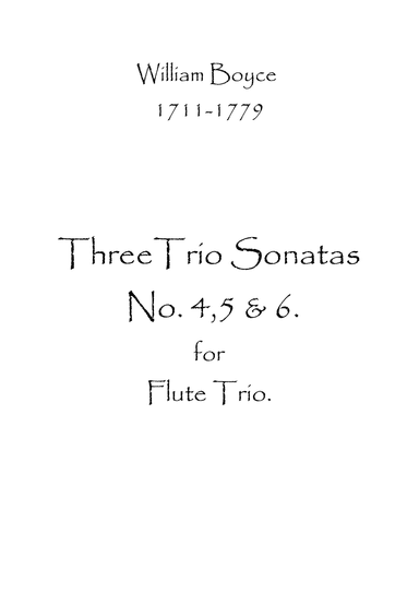 Three Trio Sonatas No.4,5 & 6