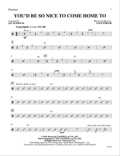 You'd Be So Nice to Come Home To: Drums