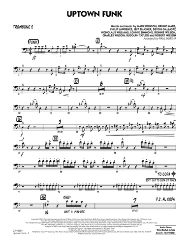 Uptown Funk (feat. Bruno Mars) (arr. Paul Murtha) - Trombone 2