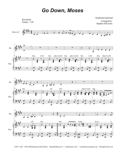Go Down, Moses (French Horn solo and Piano)