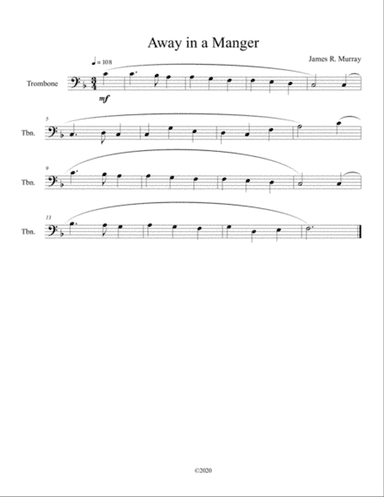 Away in a Manger for solo trombone