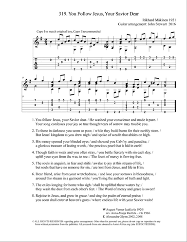 319 You Follow Jesus, Your Savior Dear