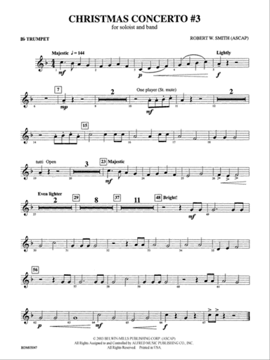 Christmas Concerto #3 (for Soloist and Band): 1st B-flat Trumpet
