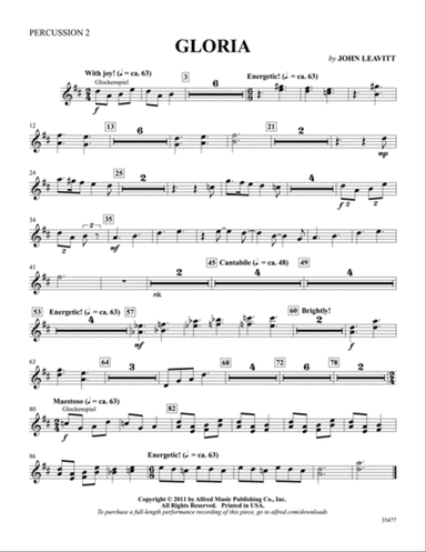 Gloria: 2nd Percussion
