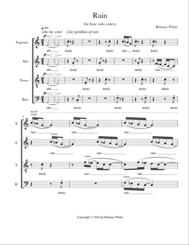 Rain - a capella quartet (SATB)
