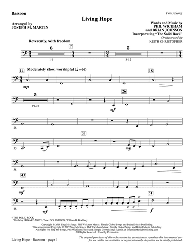 Living Hope (arr. Joseph M. Martin) - Bassoon