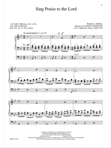 Sing Praise to the Lord (Downloadable)