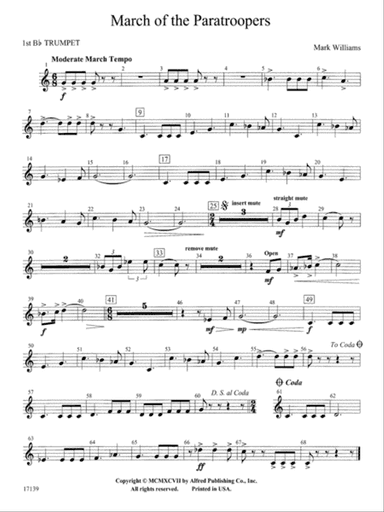 March of the Paratroopers: 1st B-flat Trumpet