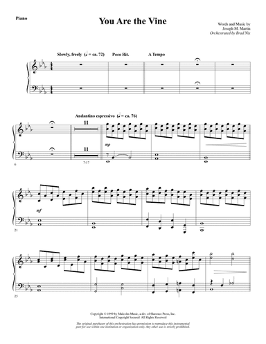You Are the Vine - Piano