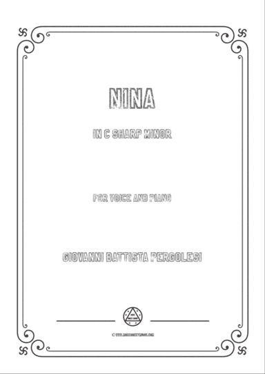 Pergolesi-Nina in c sharp minor,for Voice and Piano