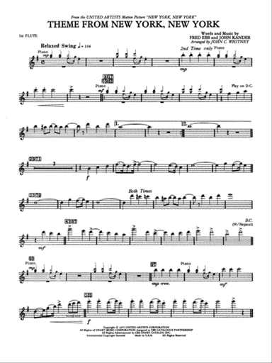 New York, New York, Theme from: Flute