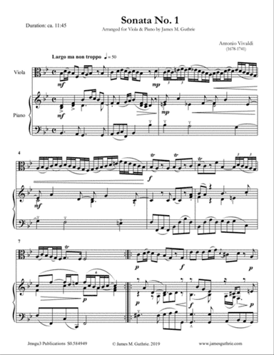 Vivaldi: The Six Sonatas Complete for Viola & Piano