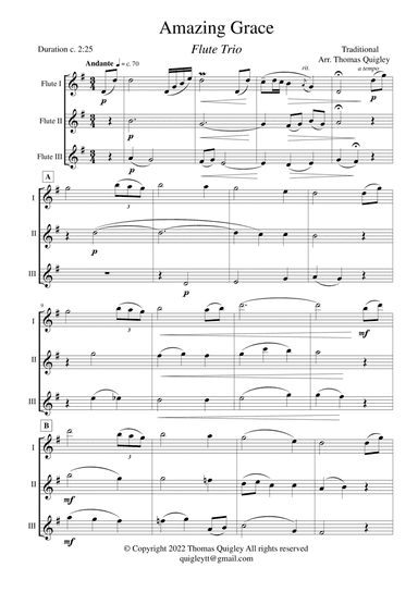 Amazing Grace (Flute Trio)