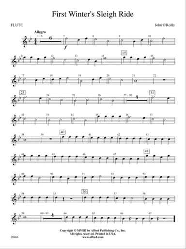 First Winter's Sleigh Ride: Flute