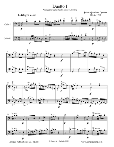 Quantz: Duetto Op. 2 No. 1 for Cello Duo